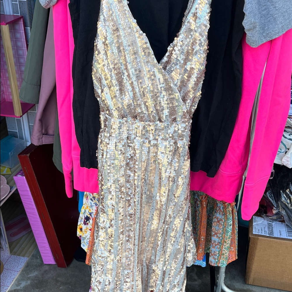 Stunning Sequin Backless Dress